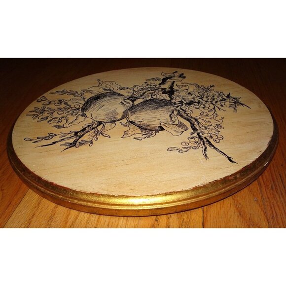 Vintage Hand Drawn Apples Berries & Leaves Wall Hanging on Wood farmhouse decor - Picture 9 of 10